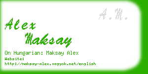 alex maksay business card
